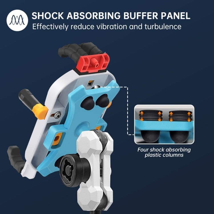 Colorful Motorcycle Shock-absorbing Navigation Mobile Phone Holder(Mirror Mount) - Holder by PMC TechLife | Online Shopping South Africa | PMC TechLife | Buy Now Pay Later Mobicred