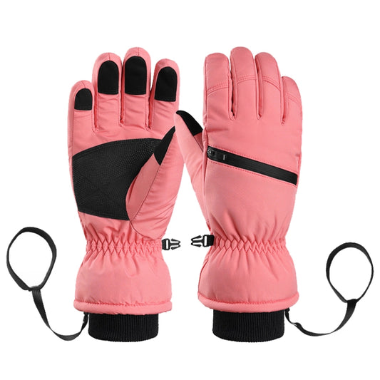 Winter Padded Ski Finger Gloves Outdoor Windproof Warm Sports Gloves, Size: S(Pink) - Full Finger Gloves by PMC Jewellery | Online Shopping South Africa | PMC Jewellery | Buy Now Pay Later Mobicred