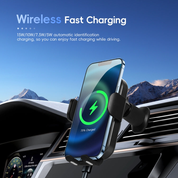 Fast Charging Retractable Recharging Cell Phone Holder With Wireless CarPlay Android Auto Function(Standard) - Wireless Charger Holders by PMC TechLife | Online Shopping South Africa | PMC TechLife | Buy Now Pay Later Mobicred
