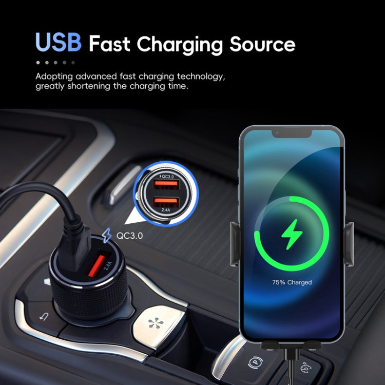 Fast Charging Retractable Recharging Cell Phone Holder With Wireless CarPlay Android Auto Function(Standard) - Wireless Charger Holders by PMC TechLife | Online Shopping South Africa | PMC TechLife | Buy Now Pay Later Mobicred