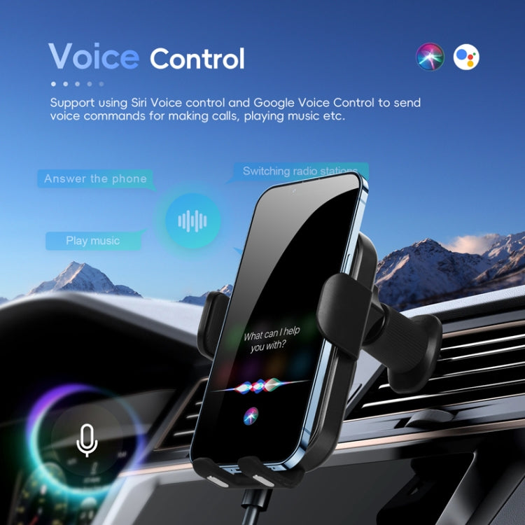 Fast Charging Retractable Recharging Cell Phone Holder With Wireless CarPlay Android Auto Function(Standard) - Wireless Charger Holders by PMC TechLife | Online Shopping South Africa | PMC TechLife | Buy Now Pay Later Mobicred