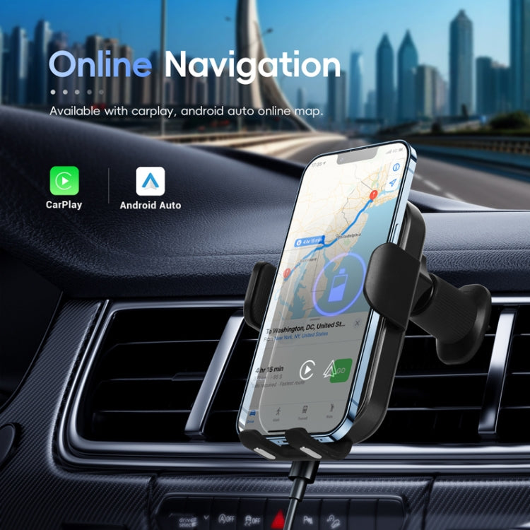 Fast Charging Retractable Recharging Cell Phone Holder With Wireless CarPlay Android Auto Function(Standard) - Wireless Charger Holders by PMC Jewellery | Online Shopping South Africa | PMC Jewellery | Buy Now Pay Later Mobicred