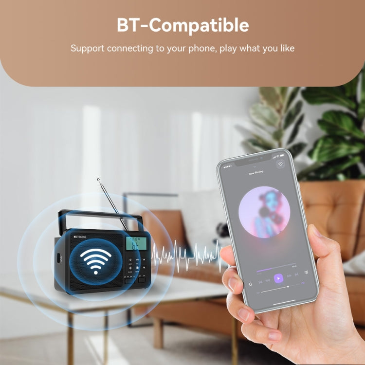 Retekess TR638 LCD Digital Display Full-Band Bluetooth FM Radio Support External Antenna(EU Plug) - free shipping - PMC TechLife - Order now!