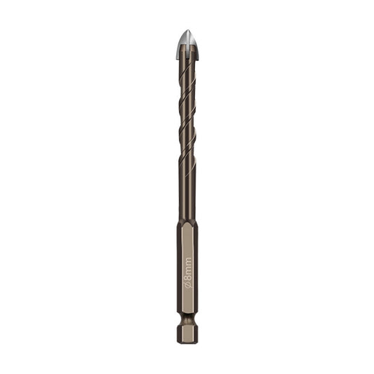 8mm Hexagonal Shank Spiral Flute Cross Alloy Drill Bits Glass Tile Four Edge Drivers - Drill & Drill Bits by PMC Jewellery | Online Shopping South Africa | PMC Jewellery | Buy Now Pay Later Mobicred