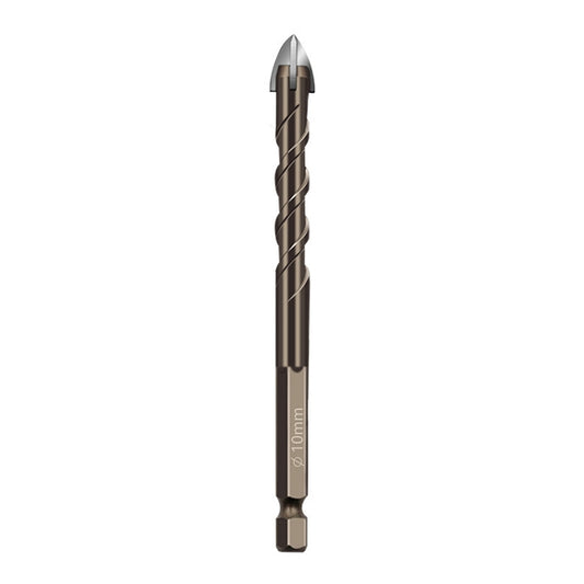 10mm Hexagonal Shank Spiral Flute Cross Alloy Drill Bits Glass Tile Four Edge Drivers - Drill & Drill Bits by PMC Jewellery | Online Shopping South Africa | PMC Jewellery | Buy Now Pay Later Mobicred