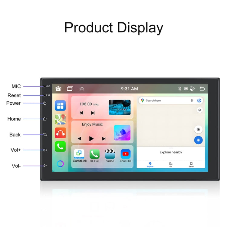 7inch Android 13.0 Dual Butt Universal Wireless Carplay Car Navigation Center Control All-In-One Monitor(Standard+AHD Camera) - Car MP3 & MP4 & MP5 by PMC Jewellery | Online Shopping South Africa | PMC Jewellery | Buy Now Pay Later Mobicred