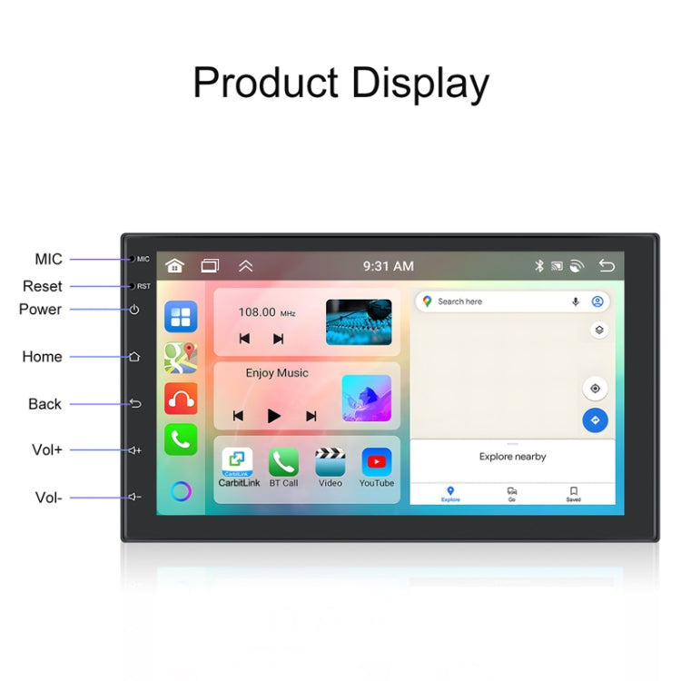 7inch Android 13.0 Dual Butt Universal Wireless Carplay Car Navigation Center Control All-In-One Monitor(Standard) - Car MP3 & MP4 & MP5 by PMC Jewellery | Online Shopping South Africa | PMC Jewellery | Buy Now Pay Later Mobicred