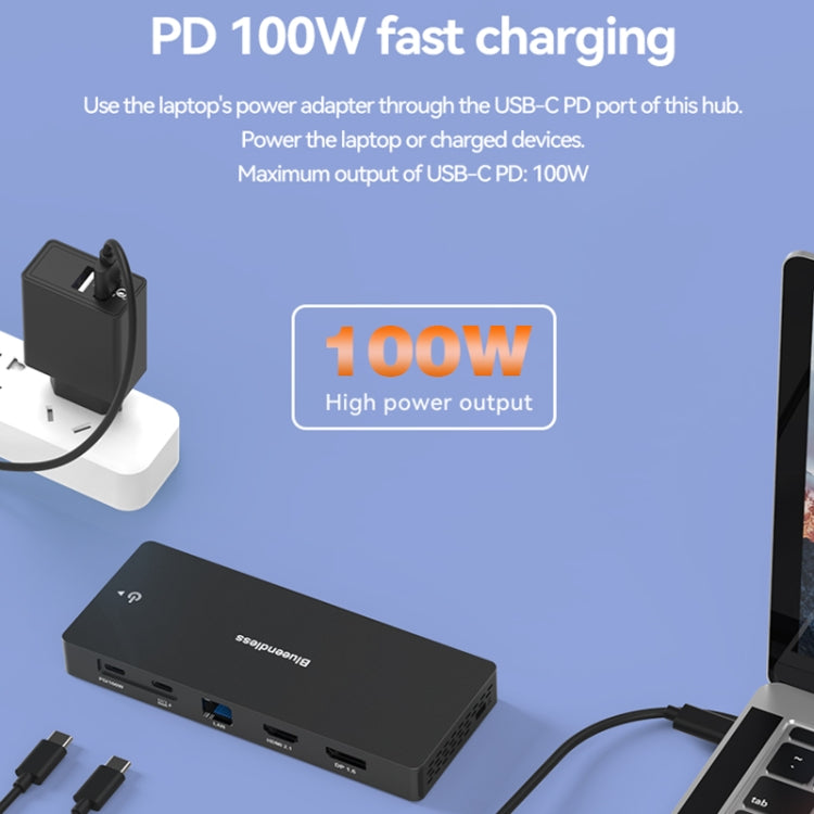 Blueendless 12-In-1 HD Multifunctional Docking Station 10Gbps Splitter With Switch(Dual 8K HDMI+DP) - free shipping - PMC Jewellery - Order now!