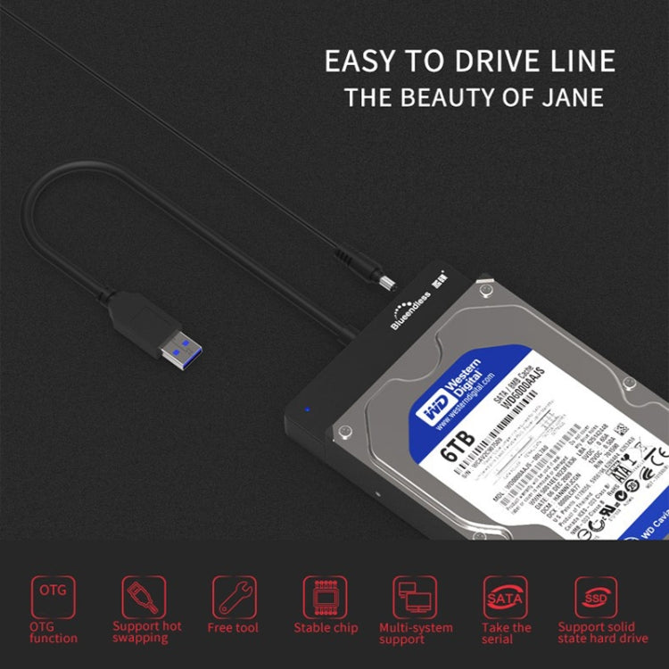 Blueendless US35 USB3.0 To SATA Adapter 2.5 / 3.5-Inch Hard Drive SSD Reader, Spec: Type-C AU Plug - USB to IDE / SATA by Blueendless | Online Shopping South Africa | PMC Jewellery | Buy Now Pay Later Mobicred