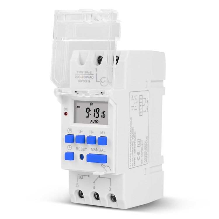 SINOTIMER TM919AK 85-265V AC 16A Din Rail Mount Digital Timer Switch Microcomputer Weekly Programmable Time Relay Control - Switch by SINOTIMER | Online Shopping South Africa | PMC Jewellery | Buy Now Pay Later Mobicred