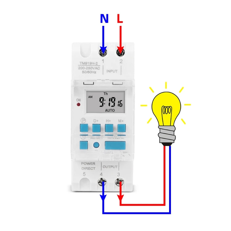 SINOTIMER TM919H-4 12V 16A DIN Rail 4 Pins Voltage Output Digital Switch Timer Automatic Cycle Timing Controller - Switch by SINOTIMER | Online Shopping South Africa | PMC Jewellery | Buy Now Pay Later Mobicred