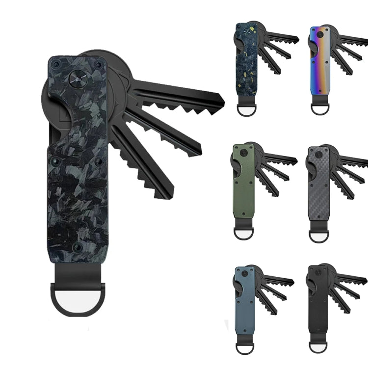 Compact Key Organizer Metal Key Chain Can Hold 2-6 Keys Red Forged Carbon - Key Rings by PMC TechLife | Online Shopping South Africa | PMC TechLife | Buy Now Pay Later Mobicred