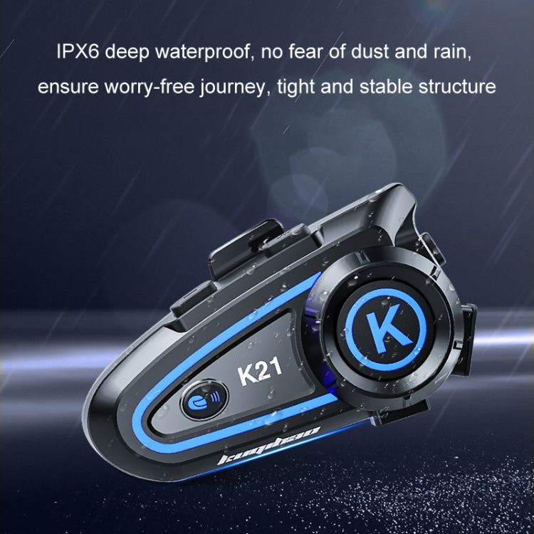 KUQIBAO Motorcycle Helmet Long-lasting Waterproof Bluetooth-compatible Headset with Light(Hard Microphone) - Motorcycle Walkie Talkie by KUQIBAO | Online Shopping South Africa | PMC TechLife | Buy Now Pay Later Mobicred