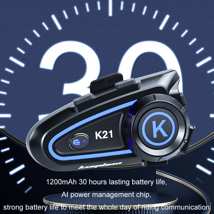 KUQIBAO Motorcycle Helmet Long-lasting Waterproof Bluetooth-compatible Headset with Light(Hard Microphone) - Motorcycle Walkie Talkie by KUQIBAO | Online Shopping South Africa | PMC TechLife | Buy Now Pay Later Mobicred