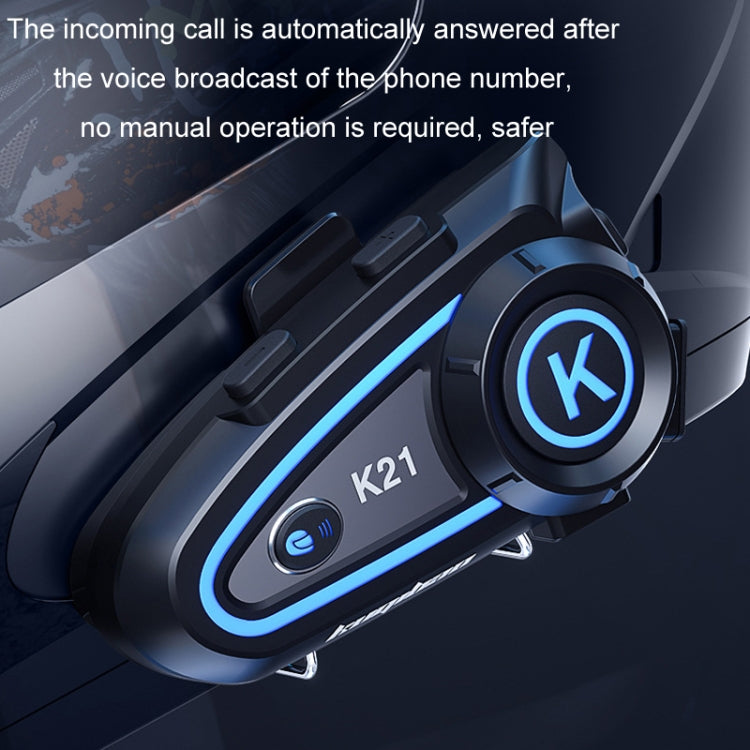 KUQIBAO Motorcycle Helmet Long-lasting Waterproof Bluetooth-compatible Headset with Light(Hard Microphone) - Motorcycle Walkie Talkie by KUQIBAO | Online Shopping South Africa | PMC TechLife | Buy Now Pay Later Mobicred