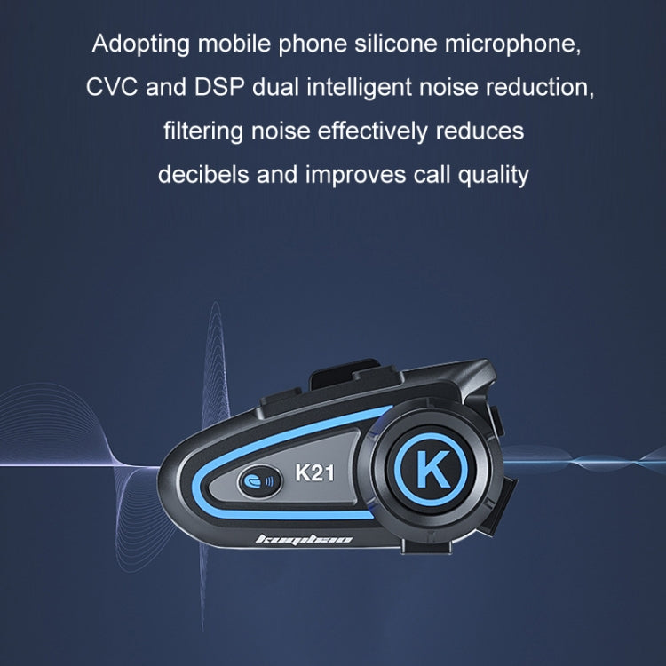 KUQIBAO Motorcycle Helmet Long-lasting Waterproof Bluetooth-compatible Headset with Light(Hard Microphone) - Motorcycle Walkie Talkie by KUQIBAO | Online Shopping South Africa | PMC TechLife | Buy Now Pay Later Mobicred