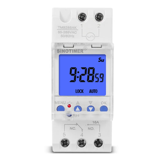 SINOTIMER TM928SAKL 85-265V 16A  1 Second to 168 Hours Programmable Electronic Time Switch - Switch by SINOTIMER | Online Shopping South Africa | PMC Jewellery | Buy Now Pay Later Mobicred