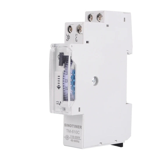 SINOTIMER  TM610C 110-250V 16A Quartz Mechanical Timer 24 Hours Programmable Din Rail Relay - Switch by SINOTIMER | Online Shopping South Africa | PMC Jewellery | Buy Now Pay Later Mobicred