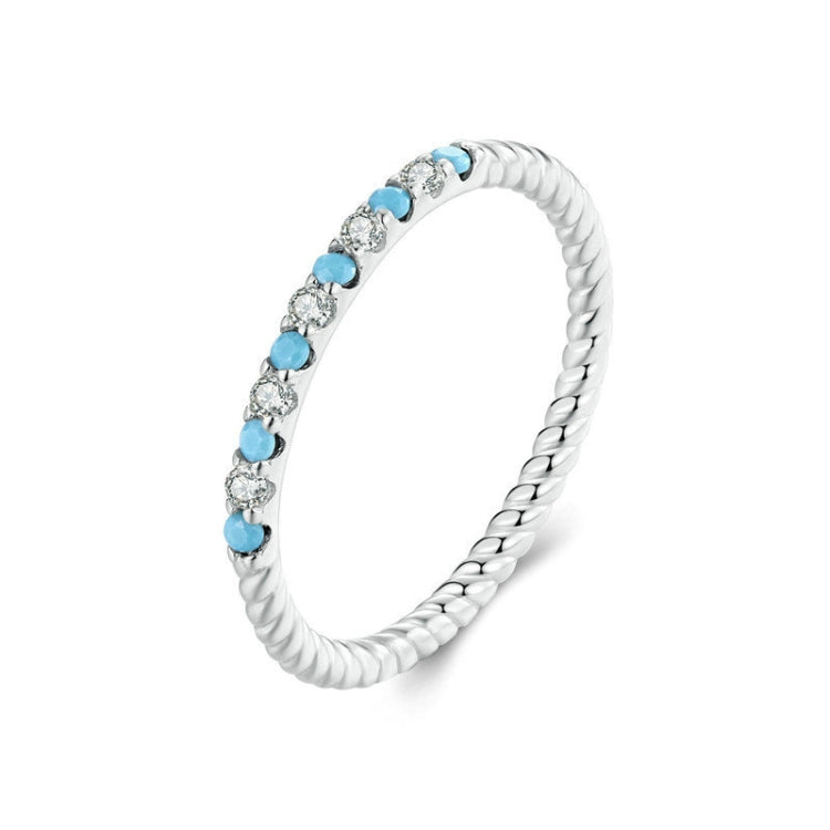 S925 Sterling Silver Platinum Zircon Vintage Blue Turquoise Ring(No.8) - Rings by PMC Jewellery | Online Shopping South Africa | PMC Jewellery | Buy Now Pay Later Mobicred