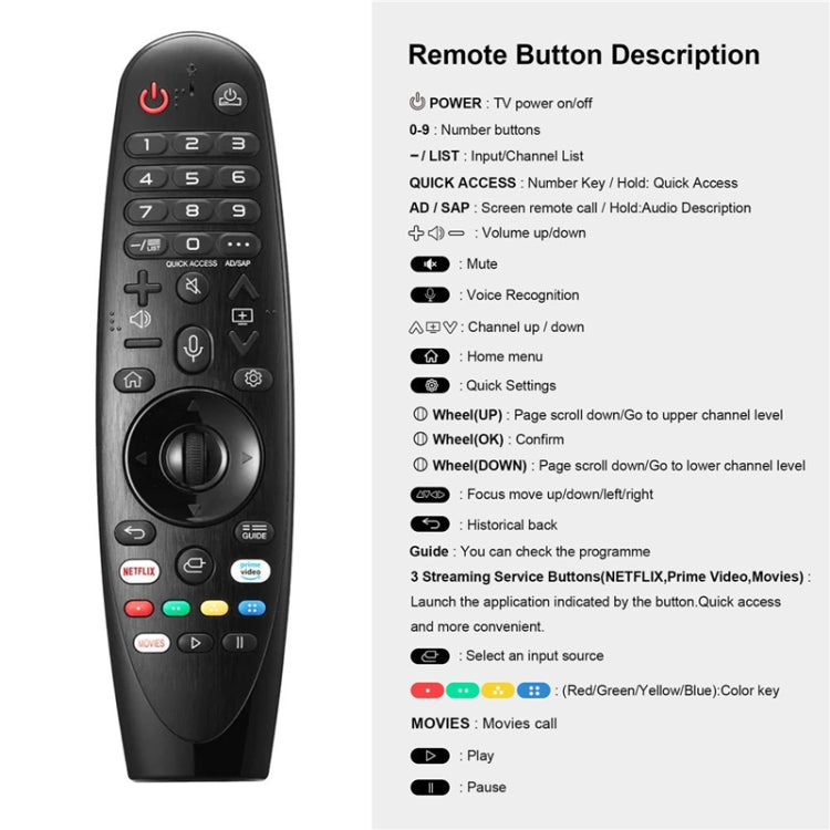 For LG TV Bluetooth Handheld Infrared Voice Multi-Function Remote Control(AKB75855501) - TV by PMC TechLife | Online Shopping South Africa | PMC TechLife | Buy Now Pay Later Mobicred