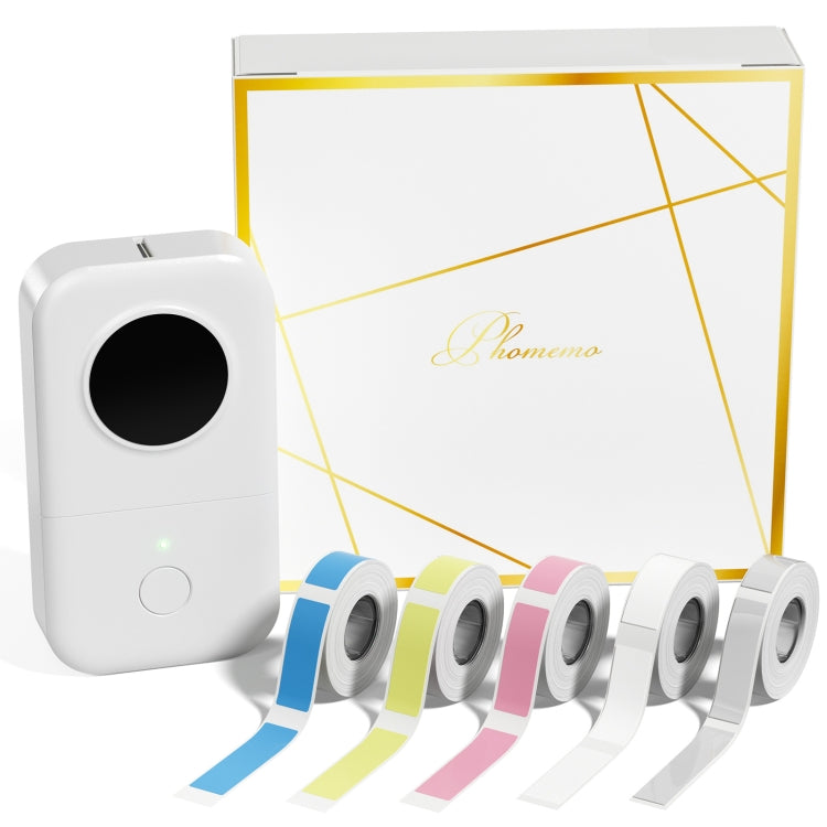 Phomemo D30 Thermal Label Printer Portable Bluetooth Mini Label Maker Machine With 5 Rolls Paper White - Receipt Printers by Phomemo | Online Shopping South Africa | PMC TechLife | Buy Now Pay Later Mobicred