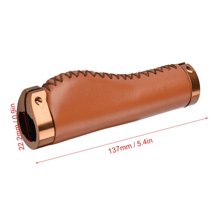 1pair Bicycle Non-Slip Leather Handlebar Grips Mountain Bike Vintage Handlebar Protector(Black) - Bicycle Grips by PMC TechLife | Online Shopping South Africa | PMC TechLife | Buy Now Pay Later Mobicred