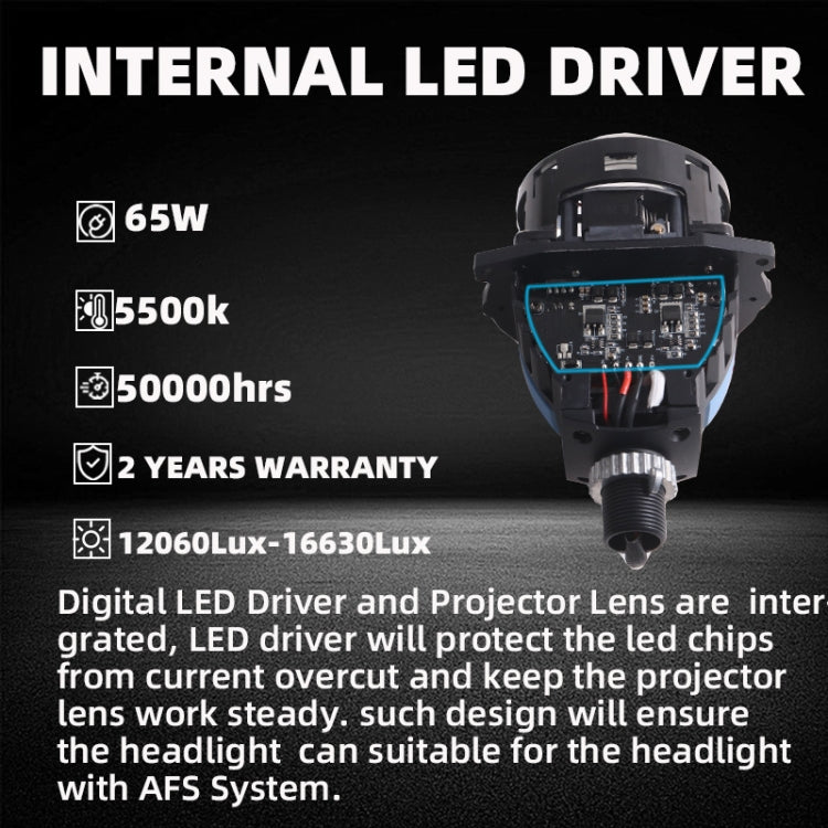 Sanvi 3-Inch LED 6000K Dual-Light Lens Car Headlight, Right-Hand Drive - LED Headlamps by Sanvi | Online Shopping South Africa | PMC Jewellery | Buy Now Pay Later Mobicred