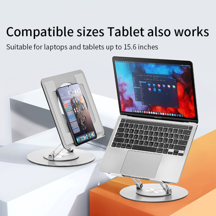 Aluminum Alloy Laptop Stand Notebook Riser with 360 Degree Rotating Base,(Silver) - Laptop Stand by PMC Jewellery | Online Shopping South Africa | PMC Jewellery | Buy Now Pay Later Mobicred