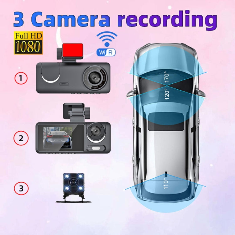 High-Definition Night Vision Driving Recorder, Model: Triple Recording No WIFI - Car DVRs by PMC Jewellery | Online Shopping South Africa | PMC Jewellery | Buy Now Pay Later Mobicred