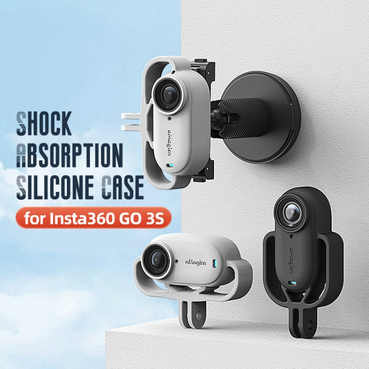 For Insta360 GO 3S Camera aMagisn Silicone Cover Shock-absorbing Protective Case(Horizontal Black) - Case & Bags by aMagisn | Online Shopping South Africa | PMC Jewellery | Buy Now Pay Later Mobicred