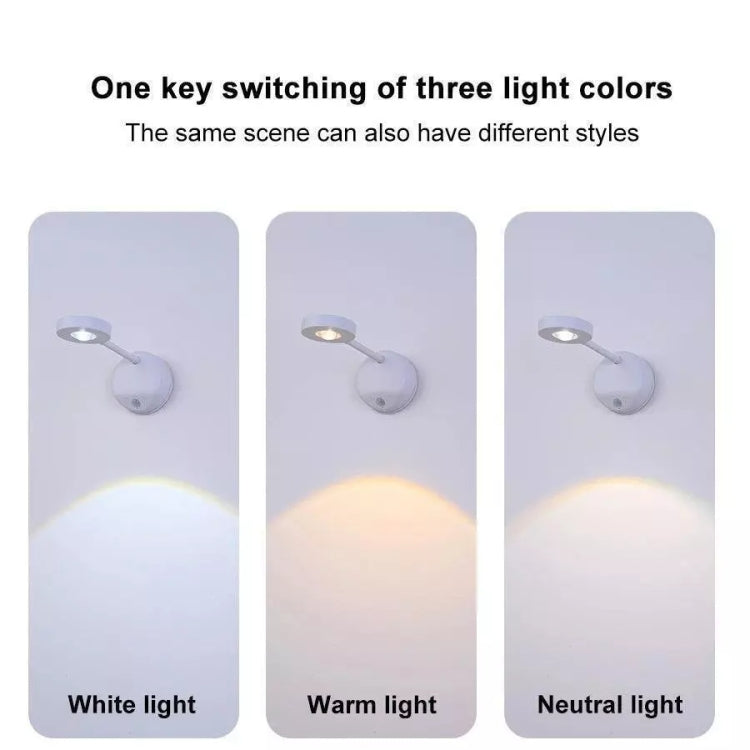 Rechargeable LED Motion Sensor Wireless Spotlight Dimmable Picture Light 2000mAH(Black) - Sensor LED Lights by PMC TechLife | Online Shopping South Africa | PMC TechLife | Buy Now Pay Later Mobicred