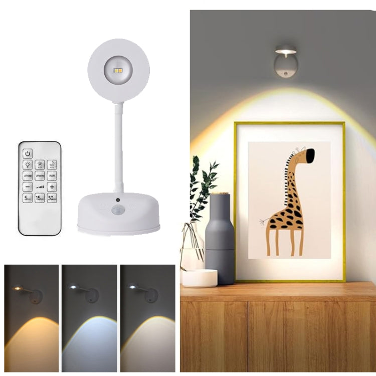 Rechargeable LED Motion Sensor Wireless Spotlight With Remote Control 1200mAH White - Sensor LED Lights by PMC TechLife | Online Shopping South Africa | PMC TechLife | Buy Now Pay Later Mobicred