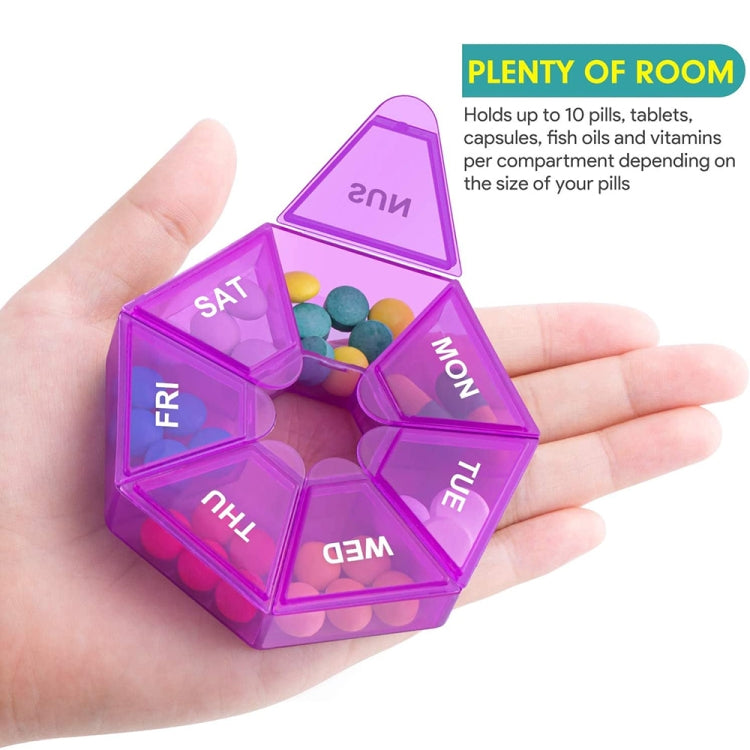 2pcs Portable Transparent Moisture-Proof Weekly 7-grids Pill Storage Box(Black) - free shipping - PMC TechLife - Order now!