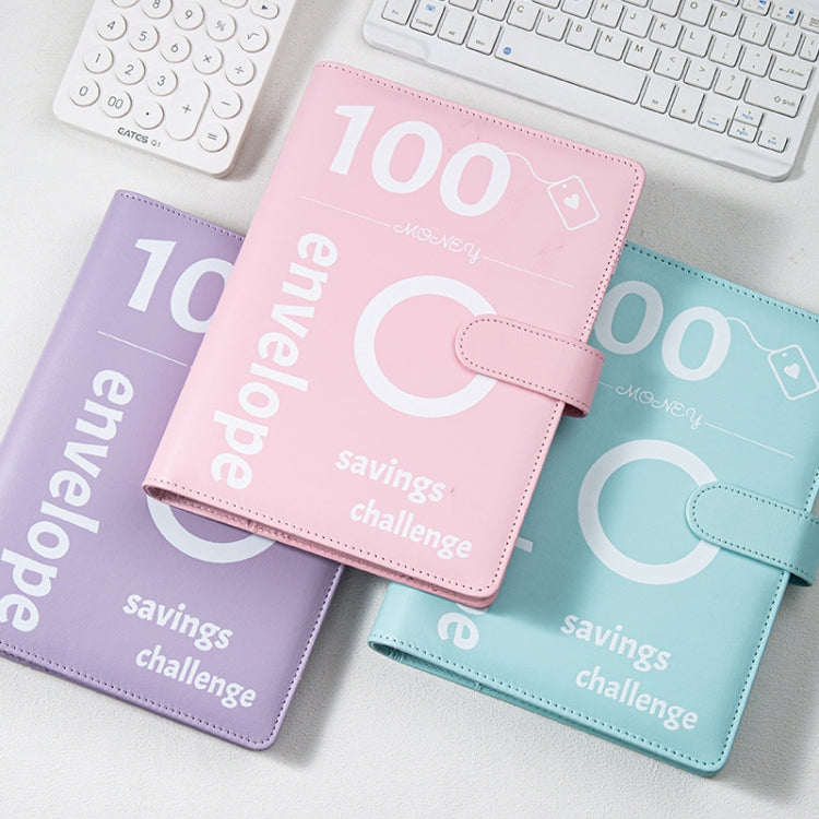 A5 100 Day Savings Challenge Envelope Budget Planner Binder Notebook Handbook, Color: Words Pink - Notebooks by PMC TechLife | Online Shopping South Africa | PMC TechLife | Buy Now Pay Later Mobicred