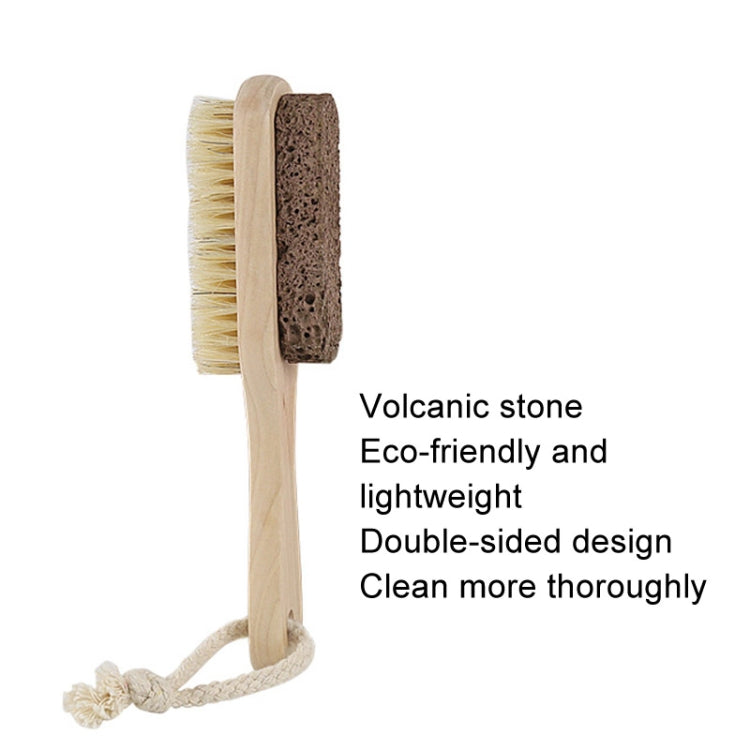 Double-Sided Foot Grinder Pig Bristle Brush Wooden Cleaning Massage Small Brush(Original Color) - Grinding Tools & Accessories by PMC Jewellery | Online Shopping South Africa | PMC Jewellery | Buy Now Pay Later Mobicred