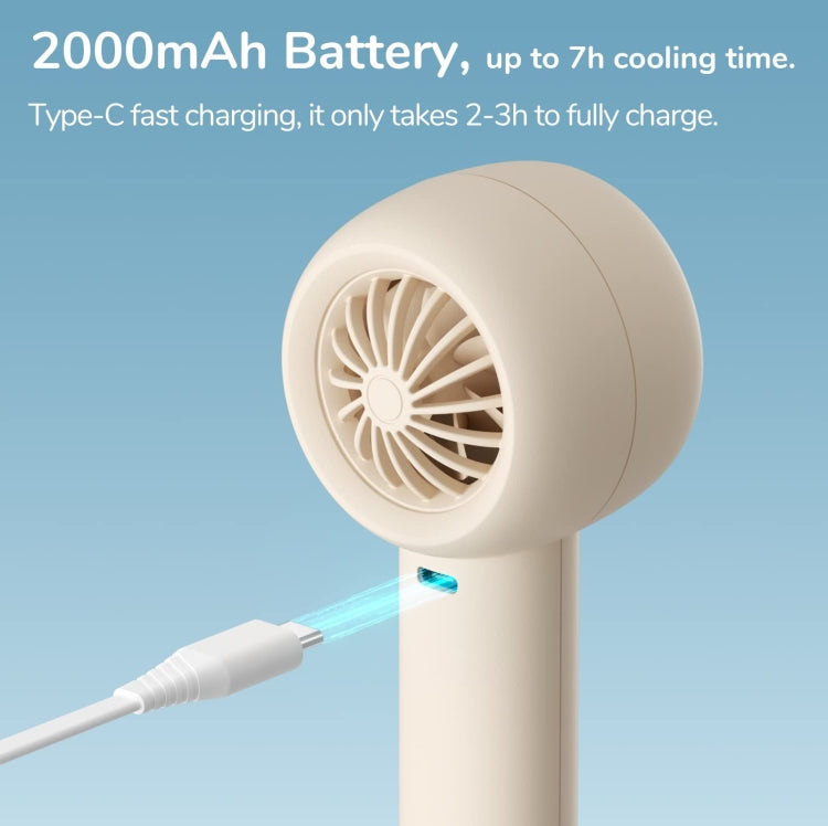 JisuLife FA42 Handheld Portable Small Rechargeable Turbo Fan, Color: Mint Green 2000mAh - free shipping - PMC TechLife - Order now!