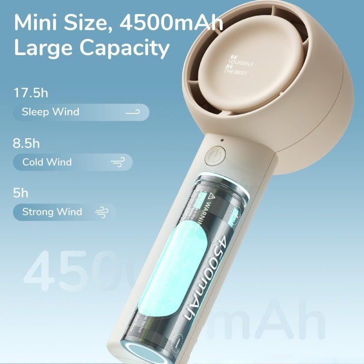 JisuLife FA42 Handheld Portable Small Rechargeable Turbo Fan, Color: White 4500mAh - Electric Fans by JisuLife | Online Shopping South Africa | PMC TechLife | Buy Now Pay Later Mobicred