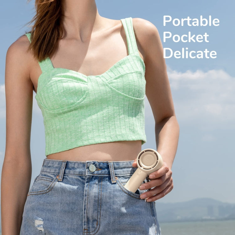 JisuLife FA42 Handheld Portable Small Rechargeable Turbo Fan, Color: Brown 2000mAh - free shipping - PMC TechLife - Order now!