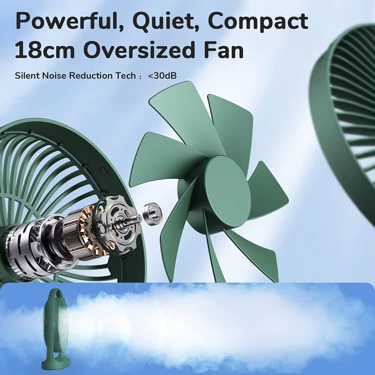 JisuLife FA19 4000mAh Wireless Rechargeable Desktop Mini Fan Silent Portable Fan(Green) - Electric Fans by PMC Jewellery | Online Shopping South Africa | PMC Jewellery | Buy Now Pay Later Mobicred