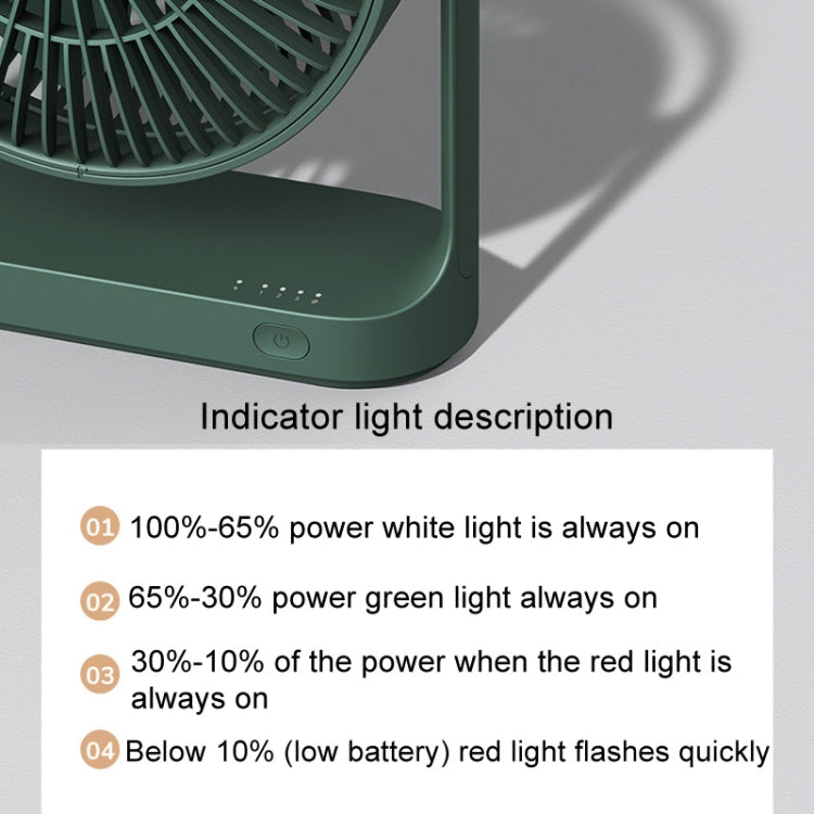 JisuLife FA19 4000mAh Wireless Rechargeable Desktop Mini Fan Silent Portable Fan(Green) - Electric Fans by PMC Jewellery | Online Shopping South Africa | PMC Jewellery | Buy Now Pay Later Mobicred