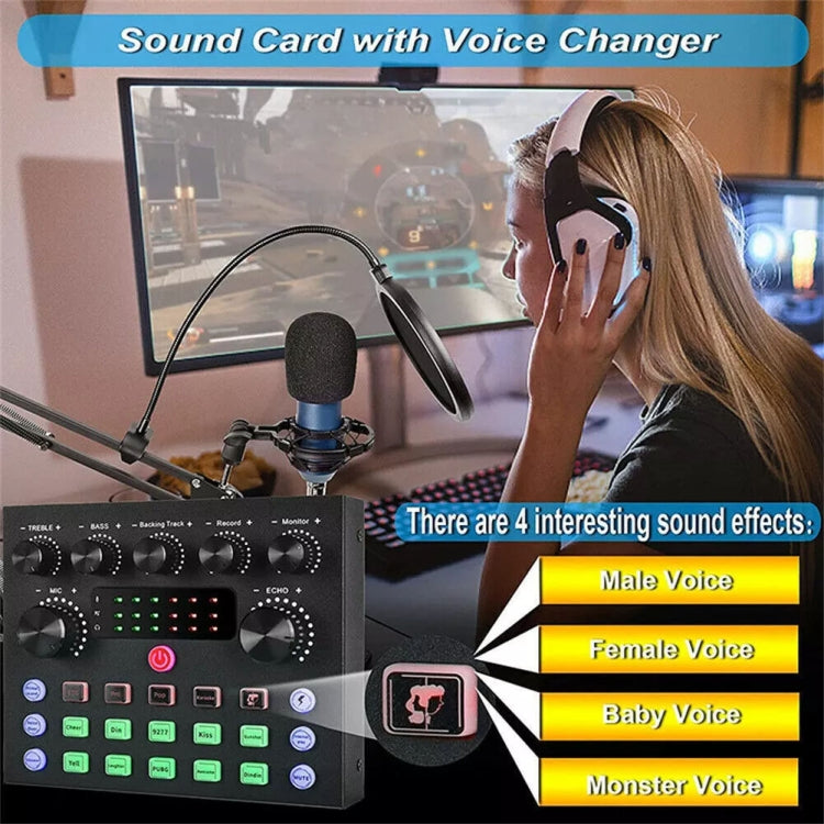 V8S Audio Mixer Live Voice Changer External Sound Card, Color: Black Triangle Set - Live Sound Effects Processors by PMC Jewellery | Online Shopping South Africa | PMC Jewellery | Buy Now Pay Later Mobicred