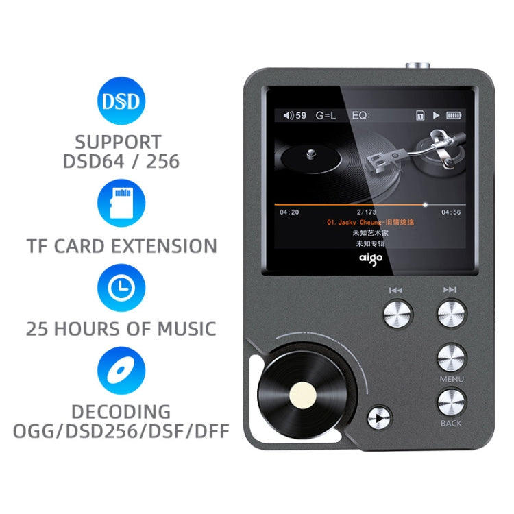 With 128GB TF Card HIFI Lossless DSD256 Music Player Sports MP3(Silver Gray) - MP3 Player by PMC Jewellery | Online Shopping South Africa | PMC Jewellery | Buy Now Pay Later Mobicred