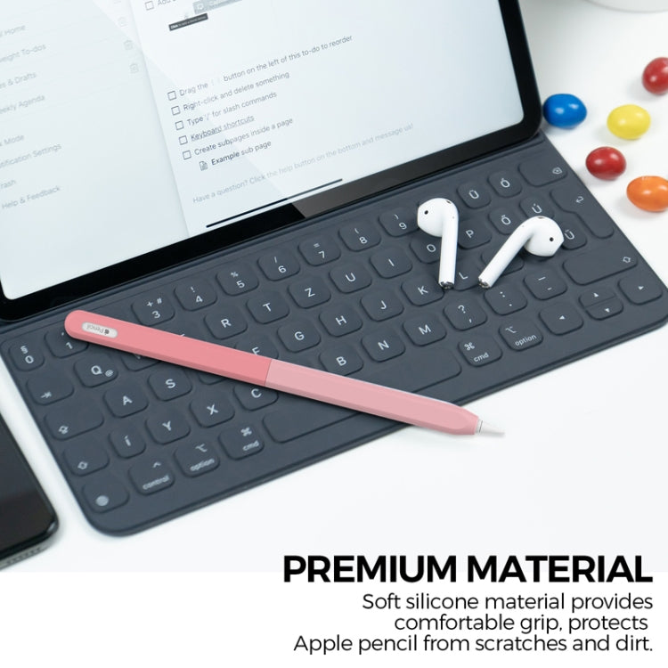 For Apple Pencil 2 AhaStyle PT182 Split Clashing Colors Stylus Protective Case(Pink) - Pencil Accessories by AhaStyle | Online Shopping South Africa | PMC Jewellery | Buy Now Pay Later Mobicred