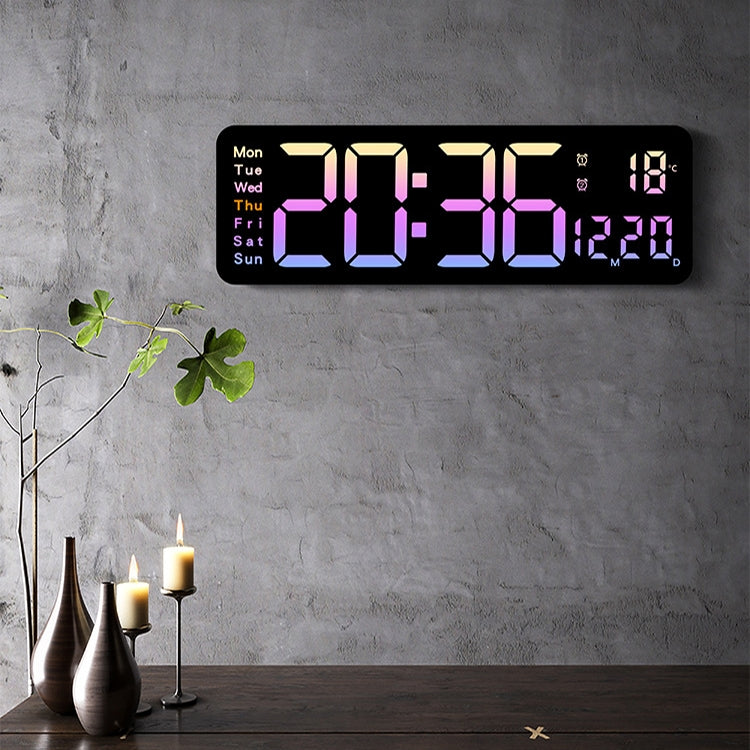 5526 LED Digital Display Electronic Wall Clock Multifunctional Countdown Alarm Clock(B Green) - Wall Clock by PMc TechLife | Online Shopping South Africa | PMc TechLife | Buy Now Pay Later Mobicred
