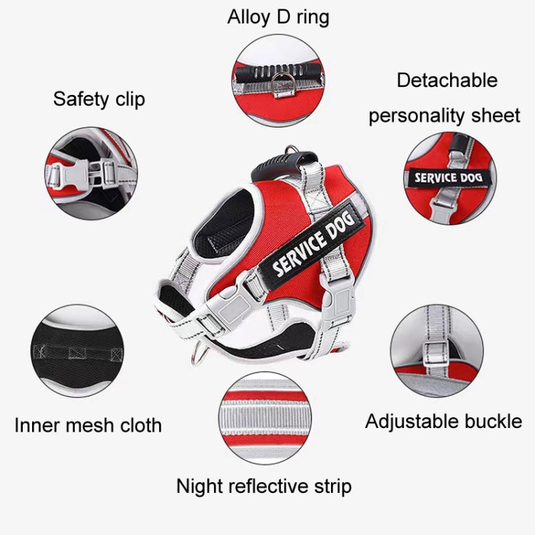 Large Dog Explosion Proof Punch Chest Harness Dog Travelling Leash, Style: Red+2m Round Rope(S) - Leashes & Chest Strap by PMC TechLife | Online Shopping South Africa | PMC TechLife | Buy Now Pay Later Mobicred
