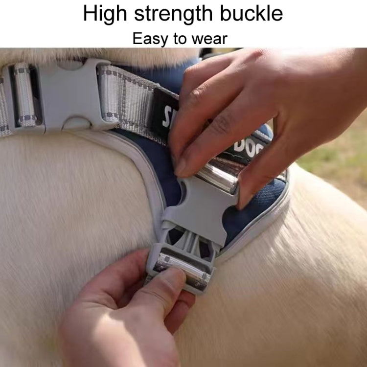 Large Dog Explosion Proof Punch Chest Harness Dog Travelling Leash, Style: Single Black(XXL) - Leashes & Chest Strap by PMC TechLife | Online Shopping South Africa | PMC TechLife | Buy Now Pay Later Mobicred
