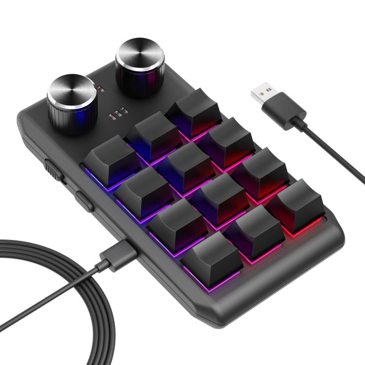 12 Keys Wired With RGB Lights Customized Office Keyboard Shortcut Keys Computer Audio Volume Control(Black) - Mini Keyboard by PMC Jewellery | Online Shopping South Africa | PMC Jewellery | Buy Now Pay Later Mobicred