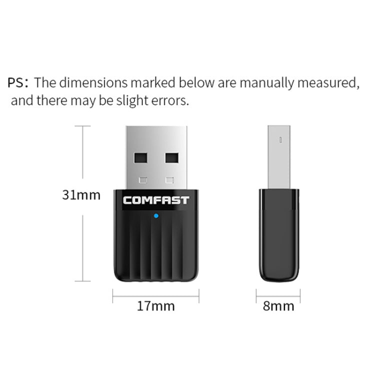 COMFAST CF-WU811AC V3  5G Dual Band 650Mbps USB Wireless Network Card WIFI Receiver - USB Network Adapter by COMFAST | Online Shopping South Africa | PMC Jewellery | Buy Now Pay Later Mobicred