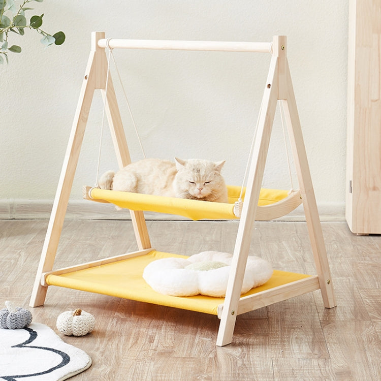 Solid Wood Cat Double-Layer Hammock Universal Cat Bed Washable Kitten Swing, Spec: Cloth Mat - Hammock by PMC TechLife | Online Shopping South Africa | PMC TechLife | Buy Now Pay Later Mobicred