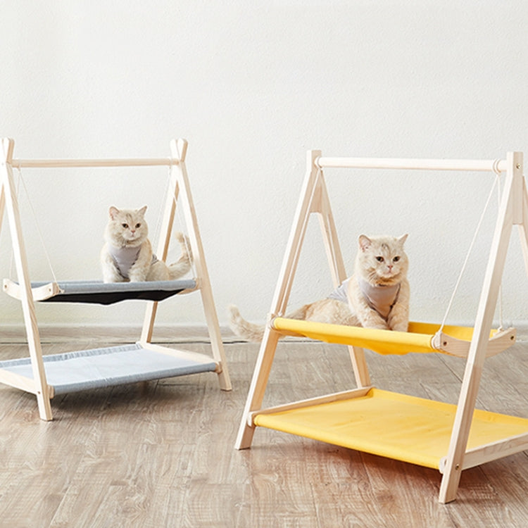 Solid Wood Cat Double-Layer Hammock Universal Cat Bed Washable Kitten Swing, Spec: Straw Mat - Hammock by PMC TechLife | Online Shopping South Africa | PMC TechLife | Buy Now Pay Later Mobicred
